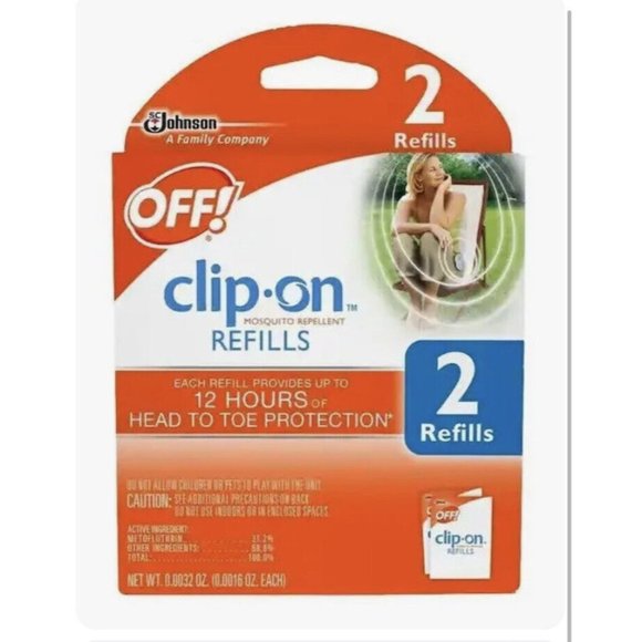 OFF! Clip On Mosquito Repellent Refill (2 Refills Total) Lasts 12 Hours - Picture 1 of 4